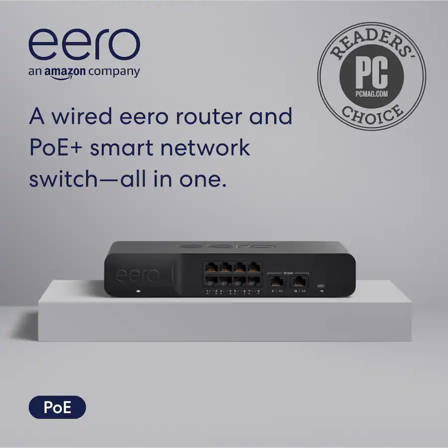 Router No Network eero PoE Gateway Wired Router and 10 port PoE+ Smart Network Switch ...
