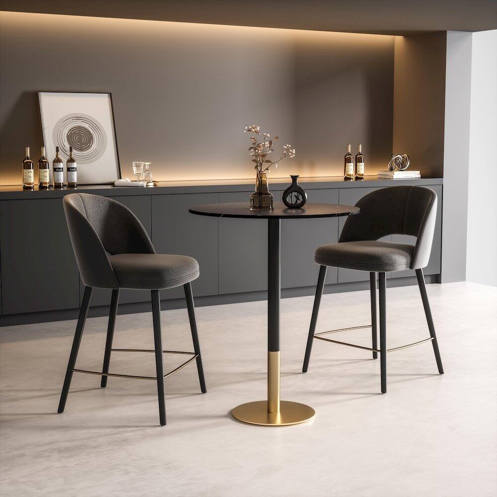 Alt View 2. Elegant Decor - Ronan 31.5 Inch Pub Table In Black - Black And Gold.