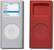 Front Standard. Init® - Protective Skins for 2nd-Generation Apple® iPod™ nano - Red/Silver.