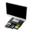 Alt View 14. Mind Reader - Monitor Stand, Ventilated Laptop Riser, Desktop Organizer, Storage, Metal Mesh, 13.25"L x 12.5"W x 3"H - Black.