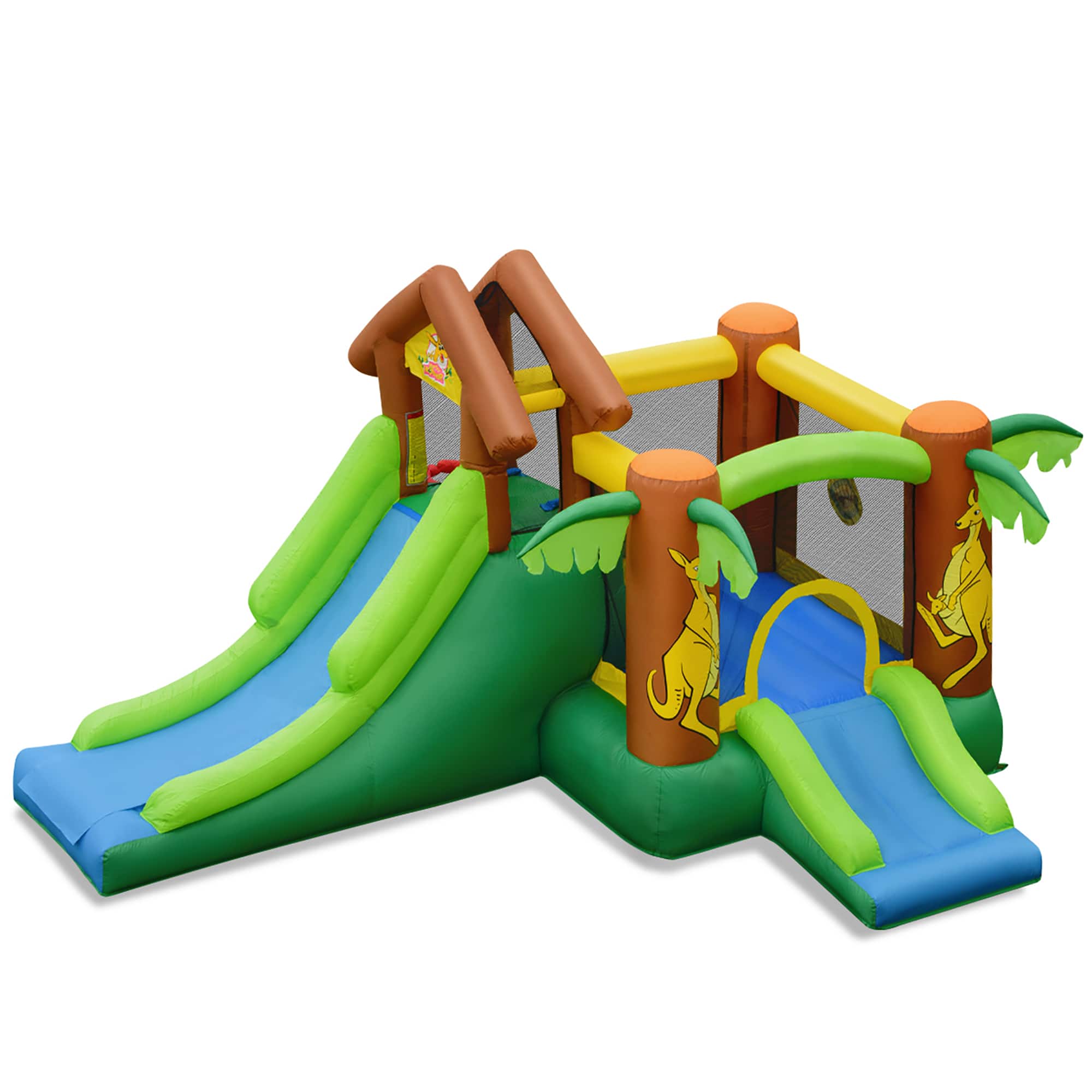 Costway - Kids Inflatable Jungle Bounce House Dual Slide Jumping Castle Bouncer - Multicolor price history on PriceWatchPro