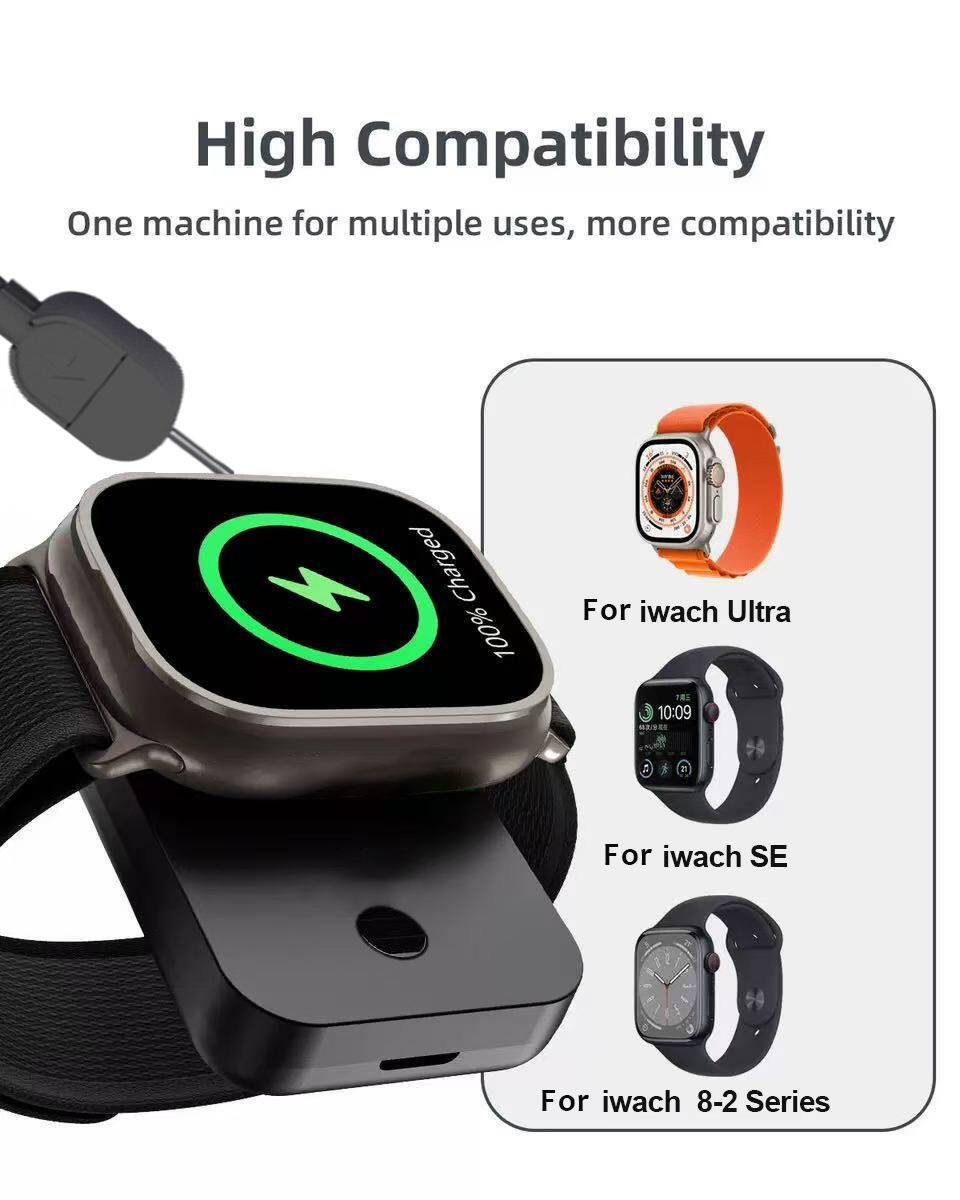 High Compatibility  
One machine for multiple uses, more compatibility  

Charged 100%  

For iwatch Ultra  
For iwatch SE  
For iwatch 8-2 Series