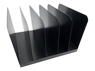 Alt View 1. Huron - 5-Compartment Steel File Organizer - Black.
