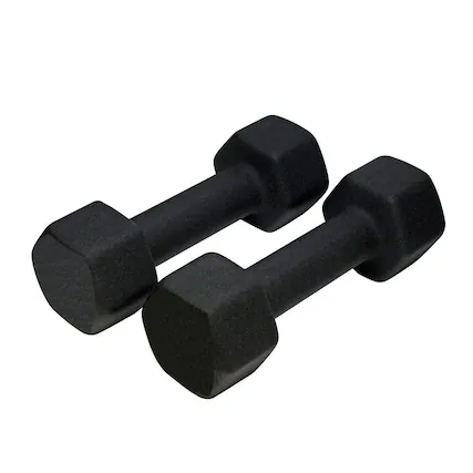Front. Amber Sporting Goods - Neoprene Dumbbell for Strength Training 10lb (20lb Set) - Black.