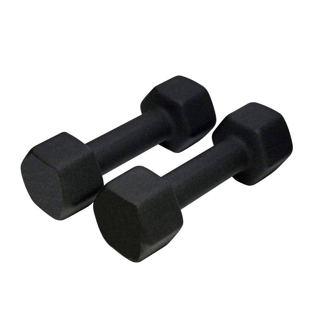 Front. Amber Sporting Goods - Neoprene Dumbbell for Strength Training 8lb (16lb Set) - Black.