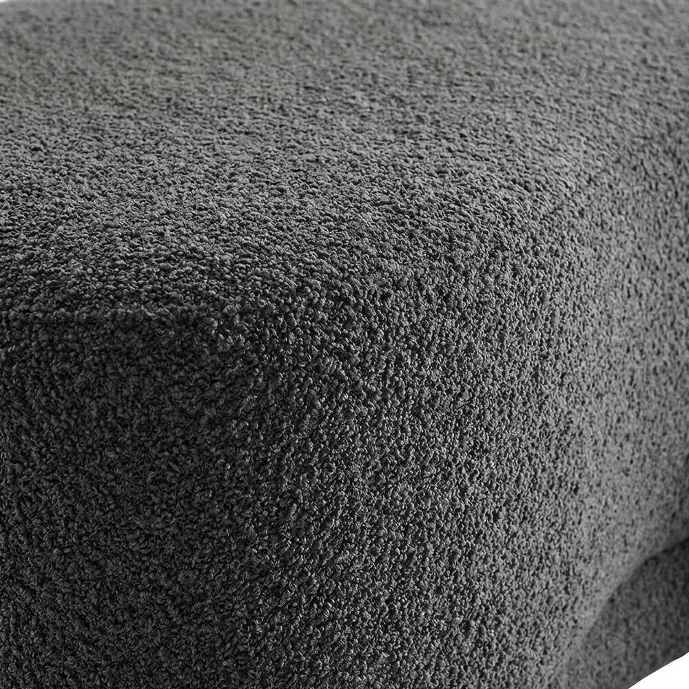 Alt View 1. Outdoor Escape - Upholstered Outdoor Ottoman Bench With Cushioned Top In Neutral Fabric - Gray.