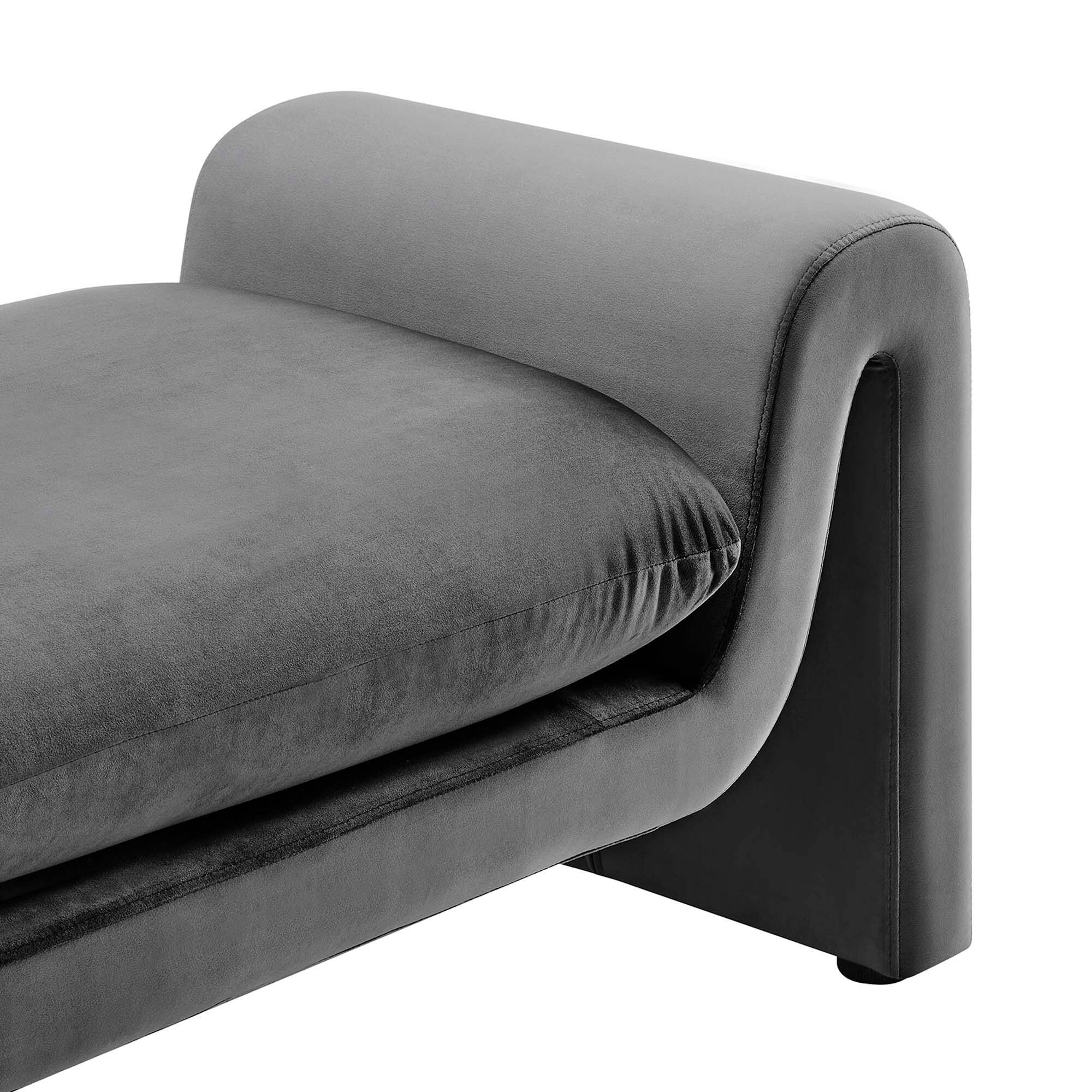 Alt View 2. Modway - Waverly Performance Velvet Bench by Modway - Gray.