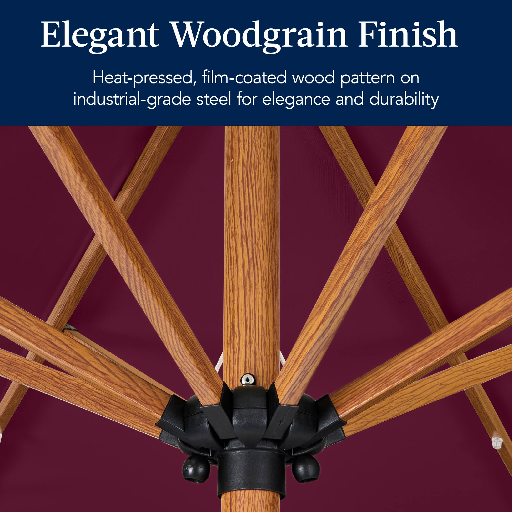 Elegant Woodgrain Finish

Heat-pressed, film-coated wood pattern on industrial-grade steel for elegance and durability.