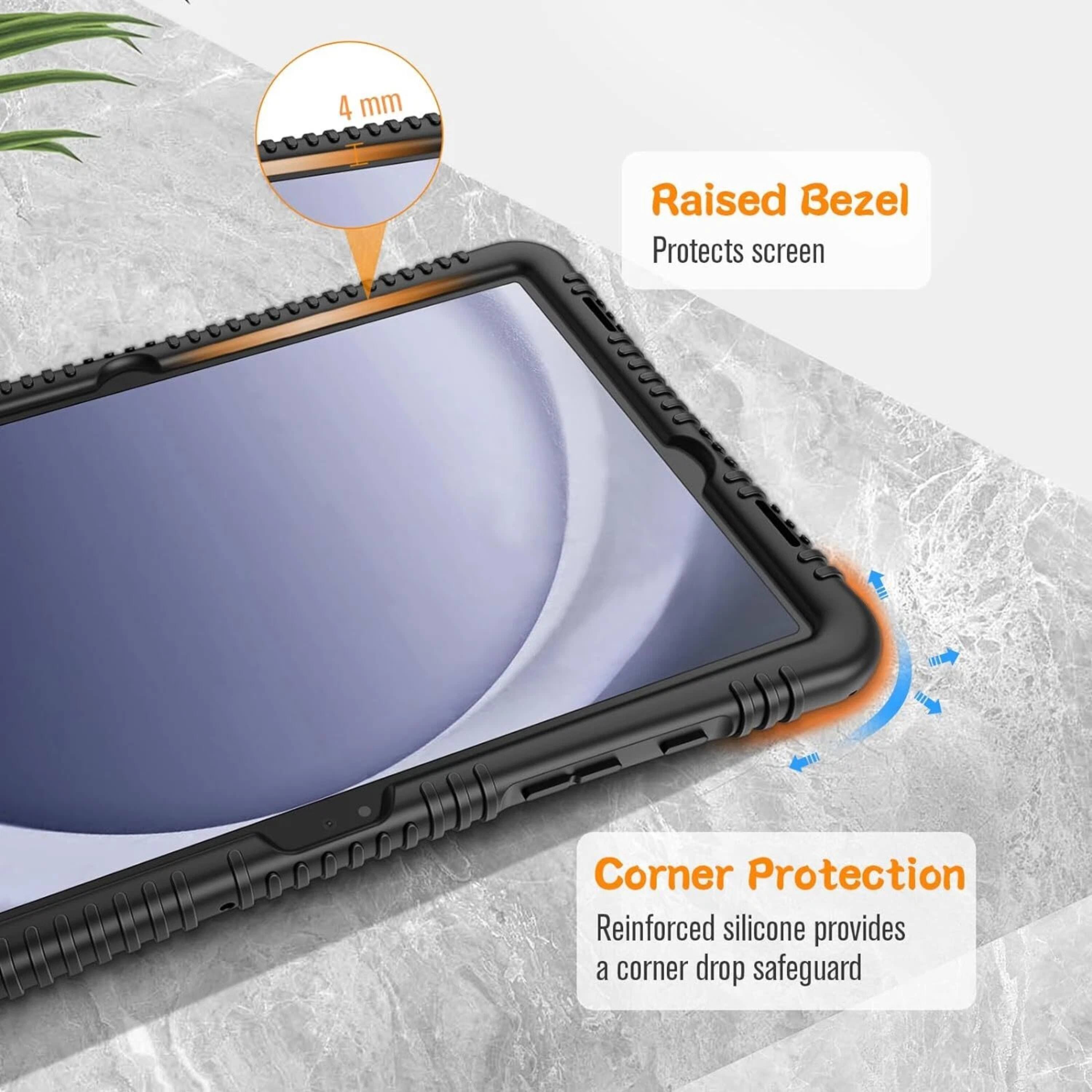 4 mm Raised Bezel Protects screen  
Corner Protection Reinforced silicone provides a corner drop safeguard