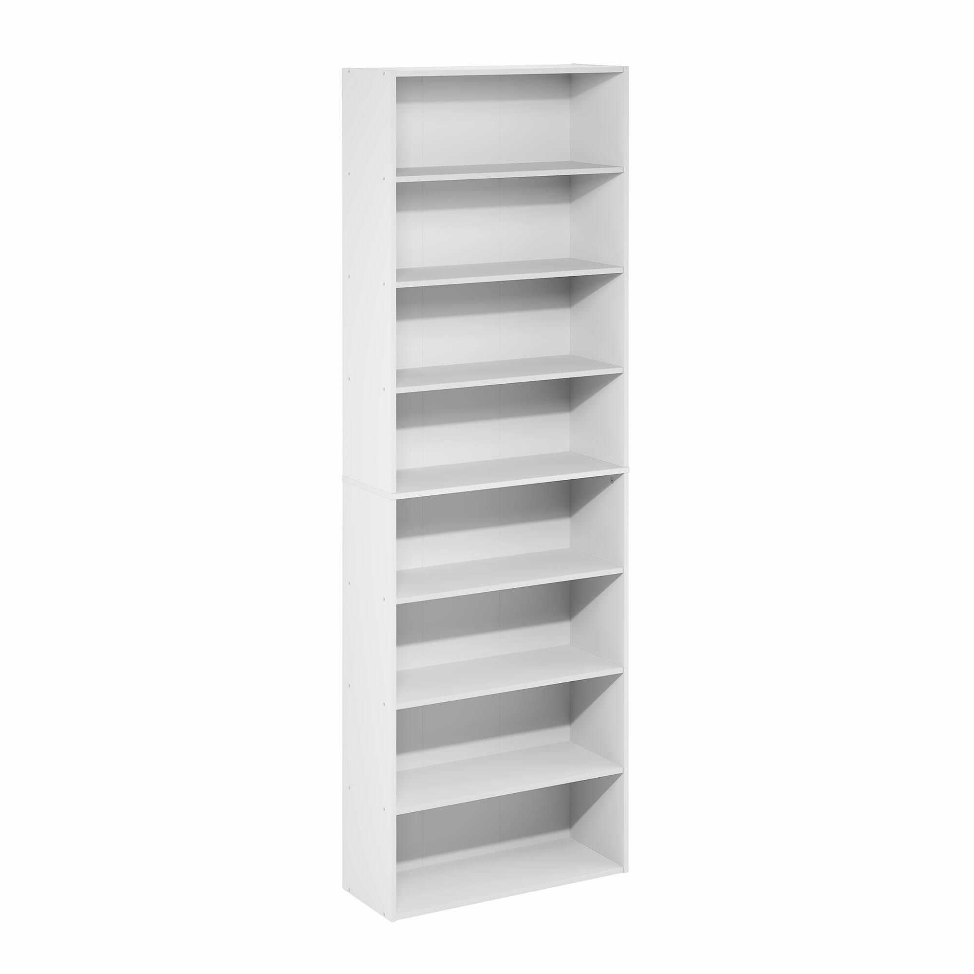 Alt View 4. Furinno - Basic 8-Tier Open Shelf Bookcase, Bookshelf, Storage Organizer, 12 x 24 x 71 - White.