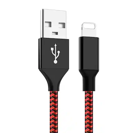 Front. Kitcheniva - Braided Fast Charge USB Cord Durable Cable 6 Ft For iPhone Series Red 4 Pack.