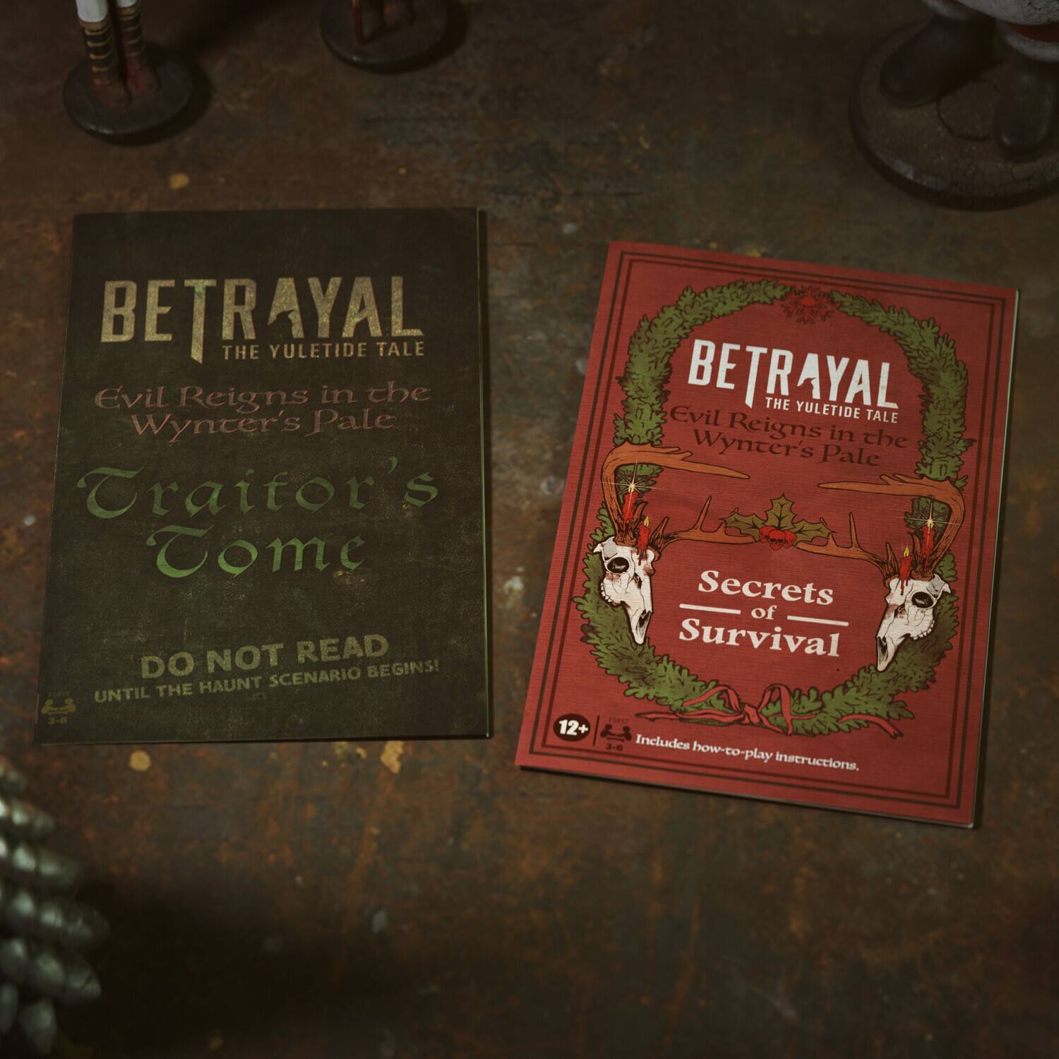 BETRAYAL THE YULETIDE TALE  
Evil Reigns in the Wynter's Pale  
Traitor's Come  
DO NOT READ UNTIL THE HAUNT SCENARIO BEGINS!  

BETRAYAL THE YULETIDE TALE  
Evil Reigns in the Wynter's Pale  
Secrets of Survival  
12+  
3-6  
Includes how-to-play instructions