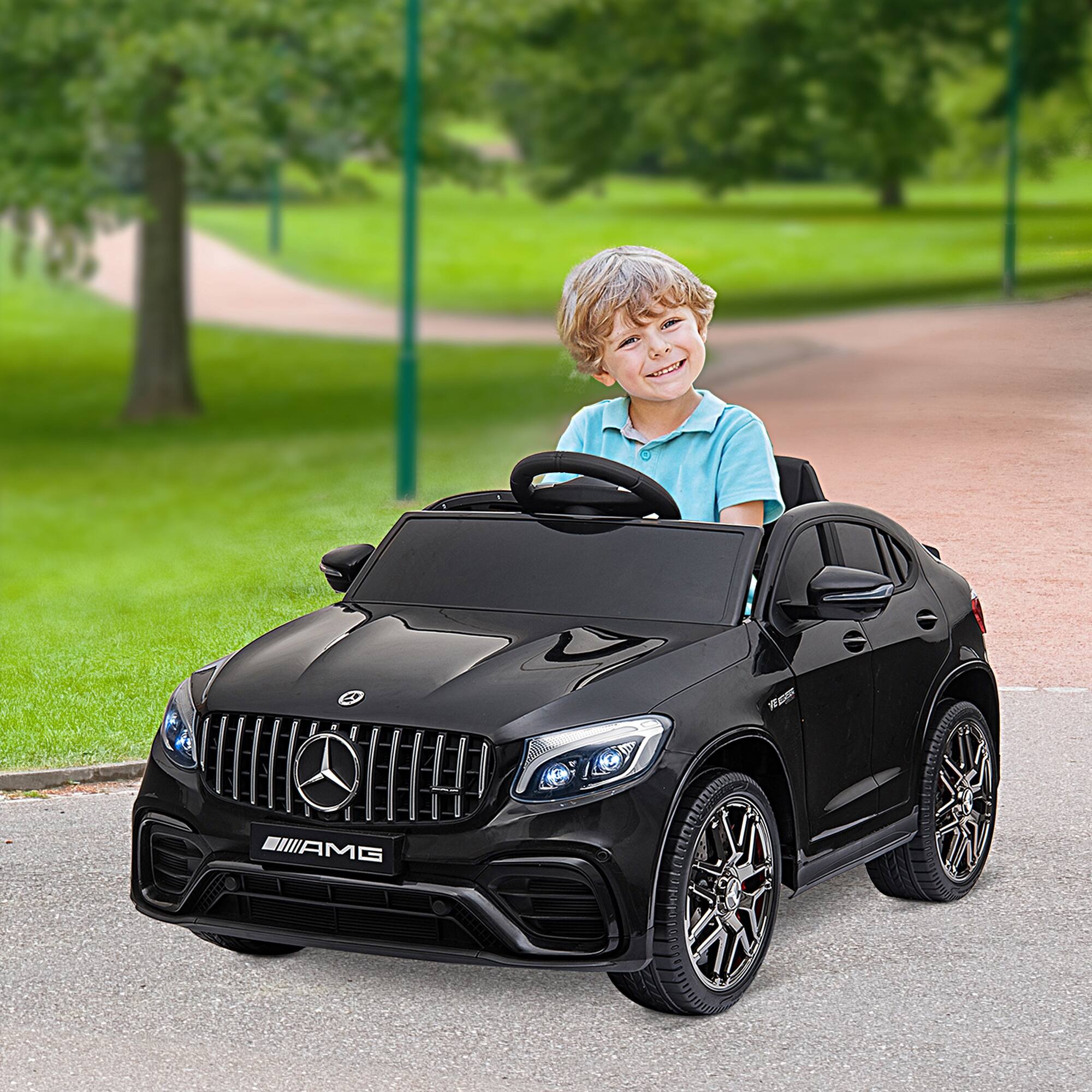 Angle. Aosom - 12V Toddler Ride On Car with Remote Control,  Electric Car with 2 Speed, MP3, Light, Horn, Songs, Suspension.