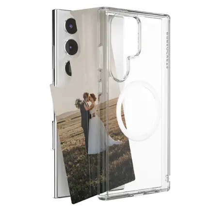 PopSockets - MagSafe PopCase for Samsung Galaxy S Series, with Customizable Graphic Case Insert (digital code) - Clear