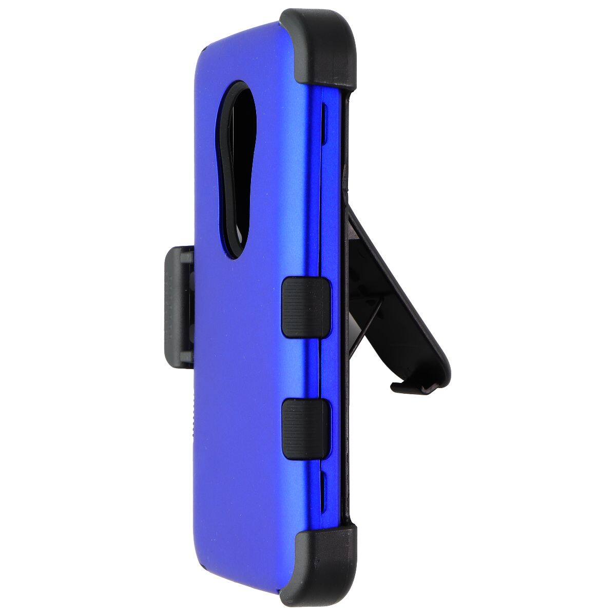 Front. Mybat - MyBat TUFF Hybrid Series Case & Holster for Motorola Moto G6 Play - Blue/Black - Blue.
