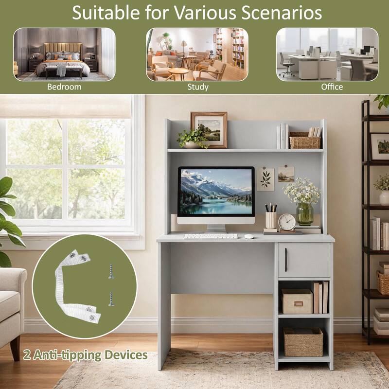Suitable for Various Scenarios  
Bedroom  
Study  
Office  
2 Anti-tipping Devices