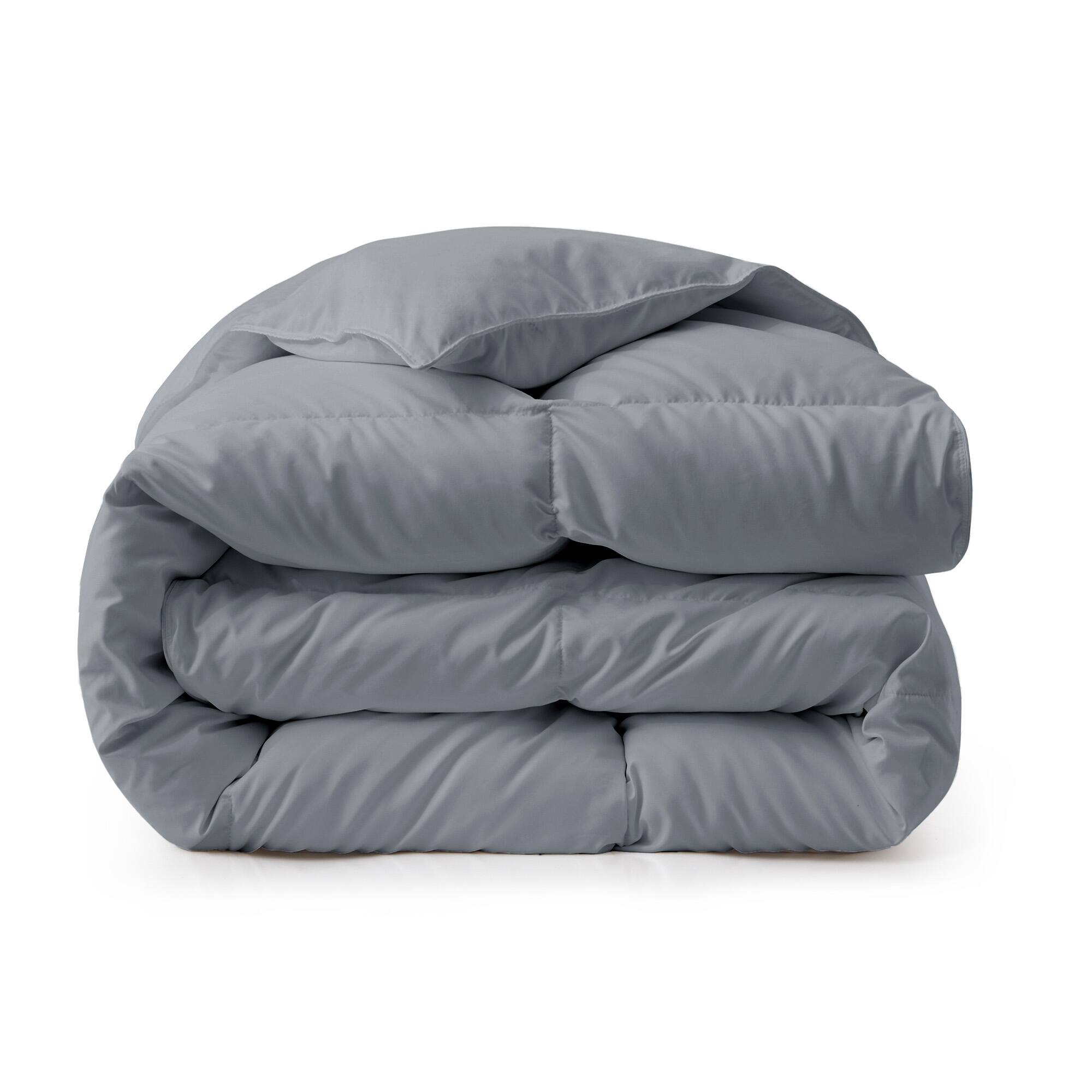 Alt View 1. Peace Nest - Peace Nest Heavyweight Extra Warmth White Goose Feather Down Fiber Duvet Comforter Insert, Gray, Twin - Gray.