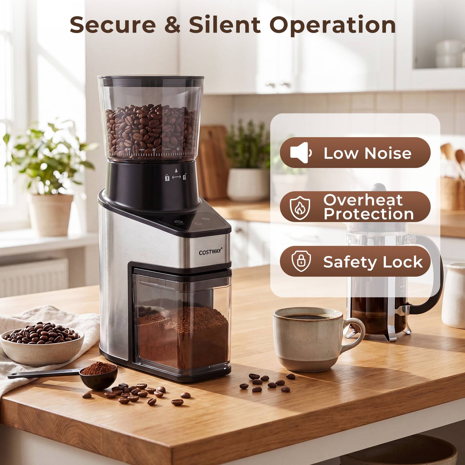 Secure & Silent Operation

- Low Noise
- Overheat Protection
- Safety Lock