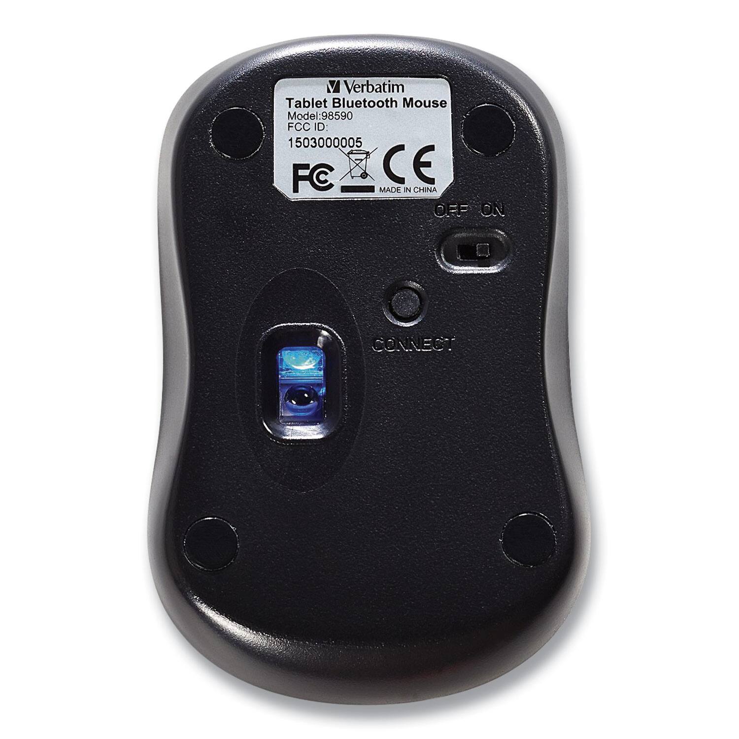 Verbatim  
Tablet Bluetooth Mouse  
Model: 98590  
FCC ID: 1503000005  
MADE IN CHINA  

OFF ON  
CONNECT