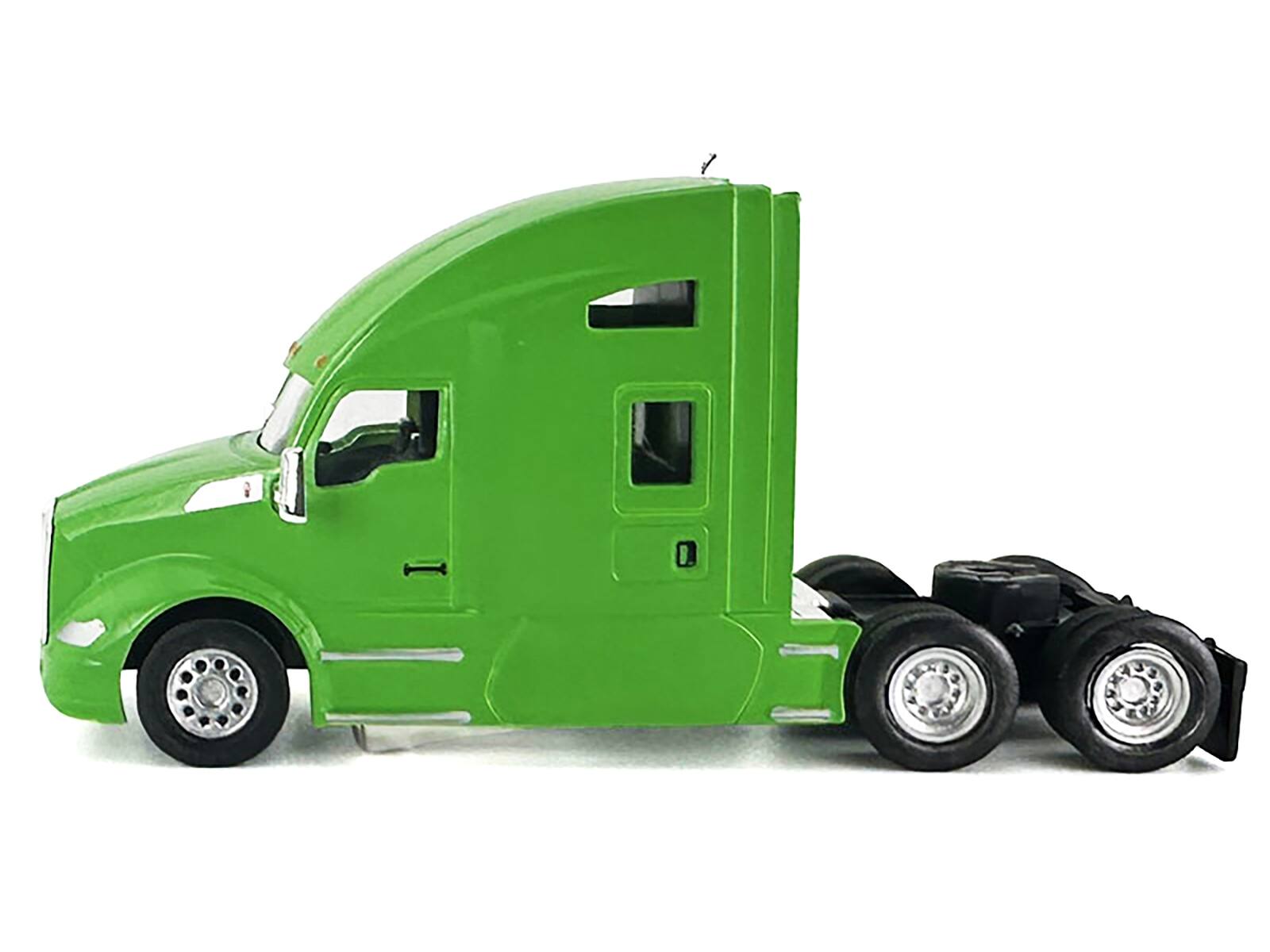 Alt View 2. HO Logistics Replicas - Kenworth T680 Sleeper Cab Lime Green 1/87 (HO) Scale Plastic Model Car by HO Logistics.