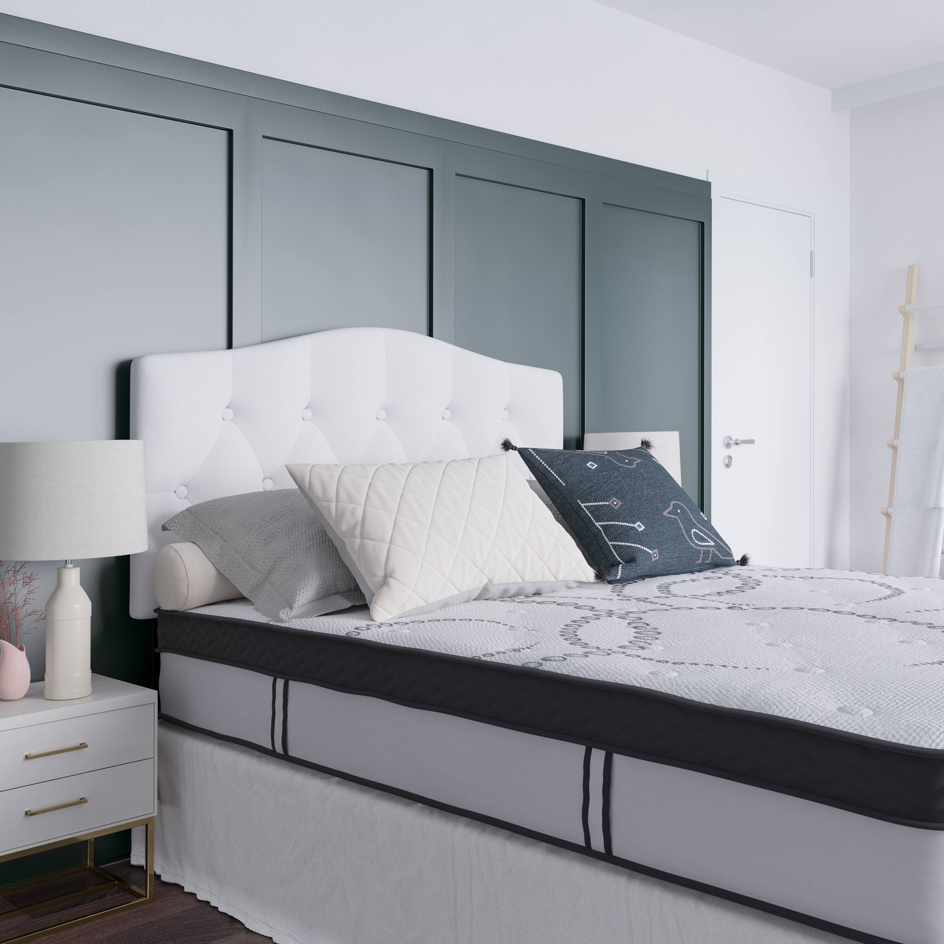 Alt View 4. Emma + Oliver - 12 Inch CertiPUR-US Certified Hybrid Pocket Spring Mattress, Mattress in a Box - Premium Mattress - White.