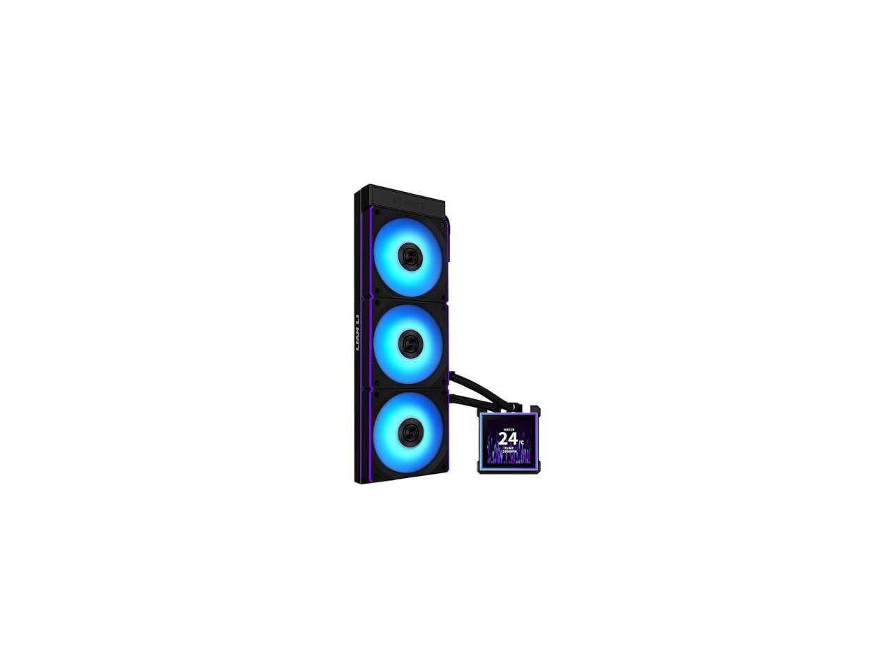 Alt View 7. Lian Li - Hydroshift II LCD-S 360 CL HS2LCDS36CB CPU Cooler 360mm AIO 3x 120 RGB Fans - Black.