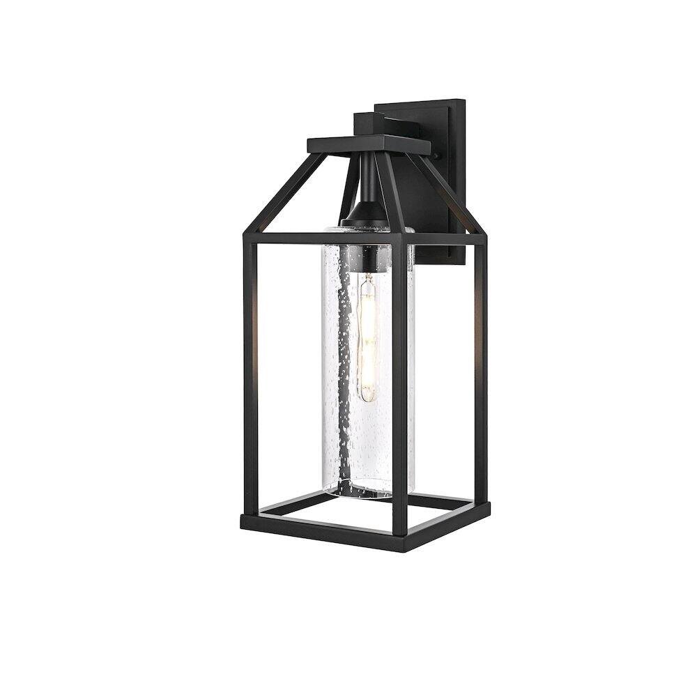 Angle. Elegant Lighting - Zora 19 inch Outdoor Wall sconce in Black - Black And Clear.