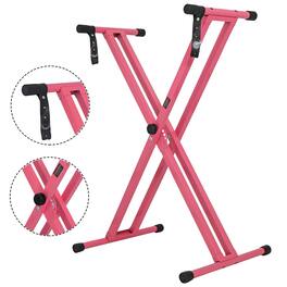 5 CORE - Keyboard Stand Dual X Shape Adjustable Foldable Portable Key Board DJ Controller Stands - Baby Pink