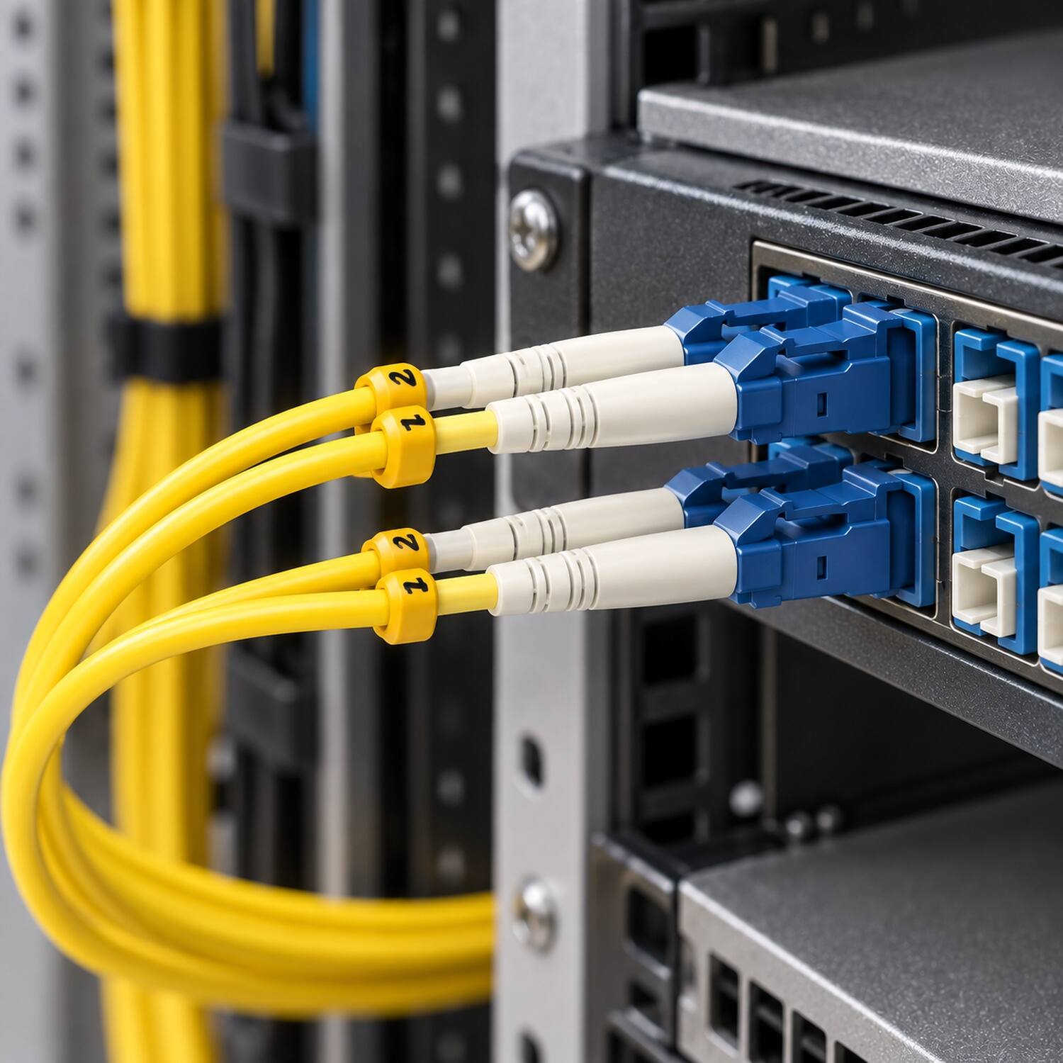 Left. Sanoxy - 15m LC/LC Duplex 9/125 Single Mode Fiber Optic Cable - Multi.