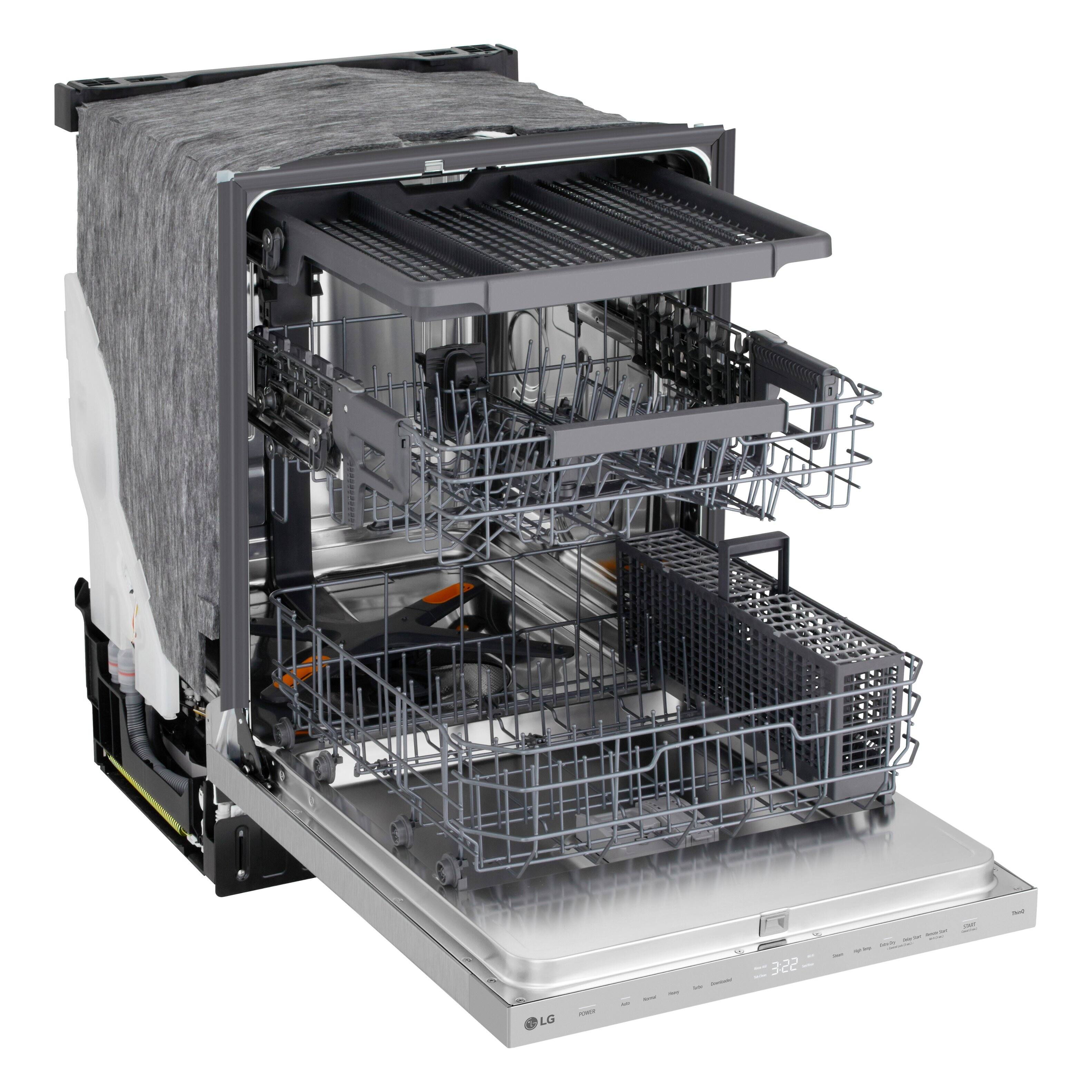 Alt View 9. LG - FlushFit 24" Top Control Smart Built-In Stainless Steel Tub Dishwasher with 3rd Rack, AutoVent Dry and 46dBA - PrintProof Stainless Steel.