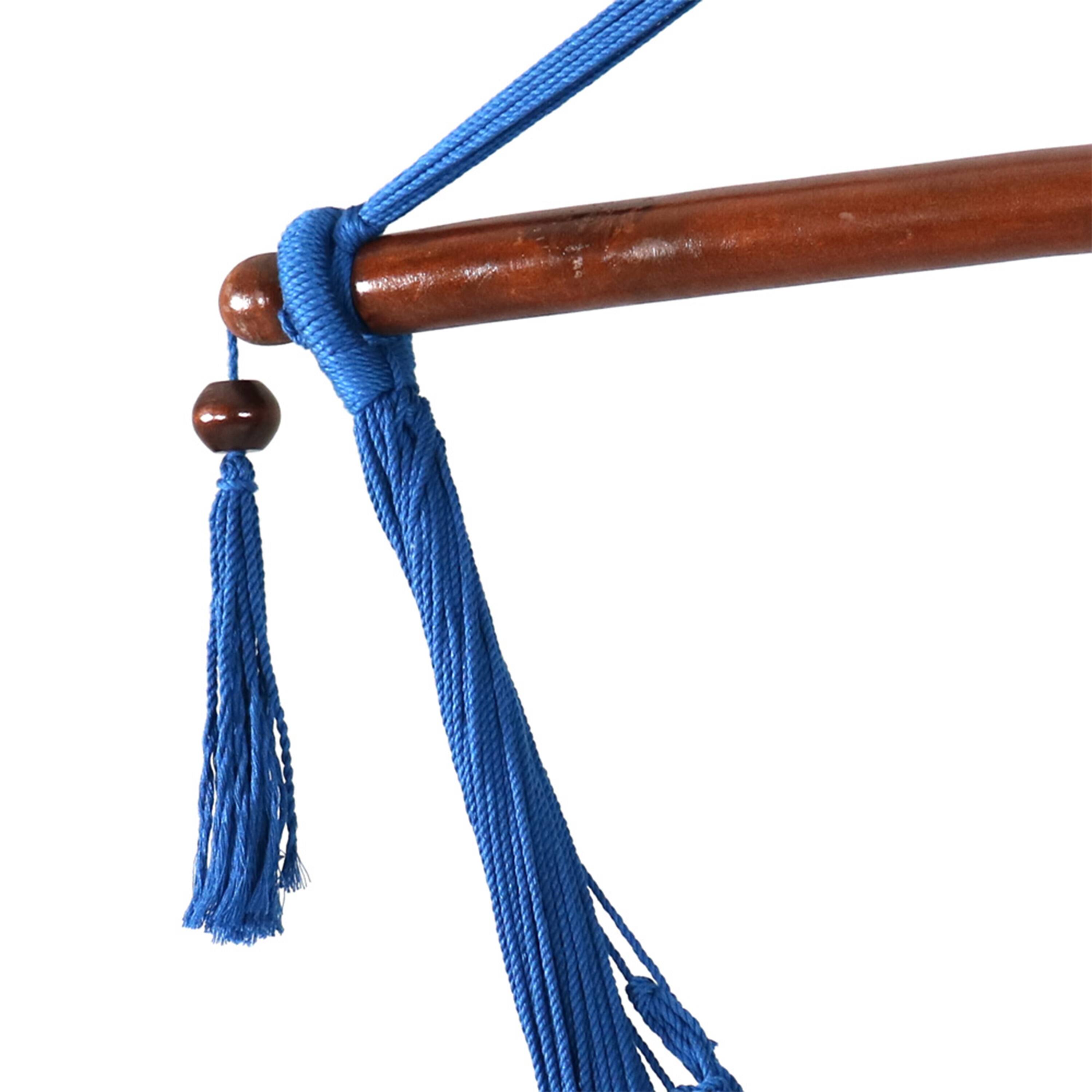 Alt View 8. Sunnydaze - Extra Large Polyester Rope Hammock Chair and Spreader Bar - Caribbean Blue.