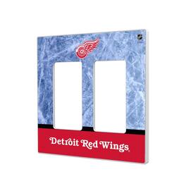 Keyscaper - Detroit Red Wings Wordmark Double Rocker Lightswitch Plate - Multicolor