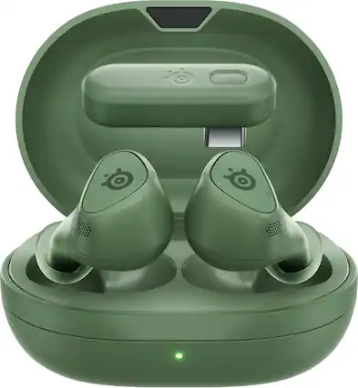 Front. SteelSeries - Arctis GameBuds True Wireless In-Ear Gaming Earbuds with 2.4GHz/Bluetooth for PS5/PS4, PC, Switch and Switch 2 - Matcha.
