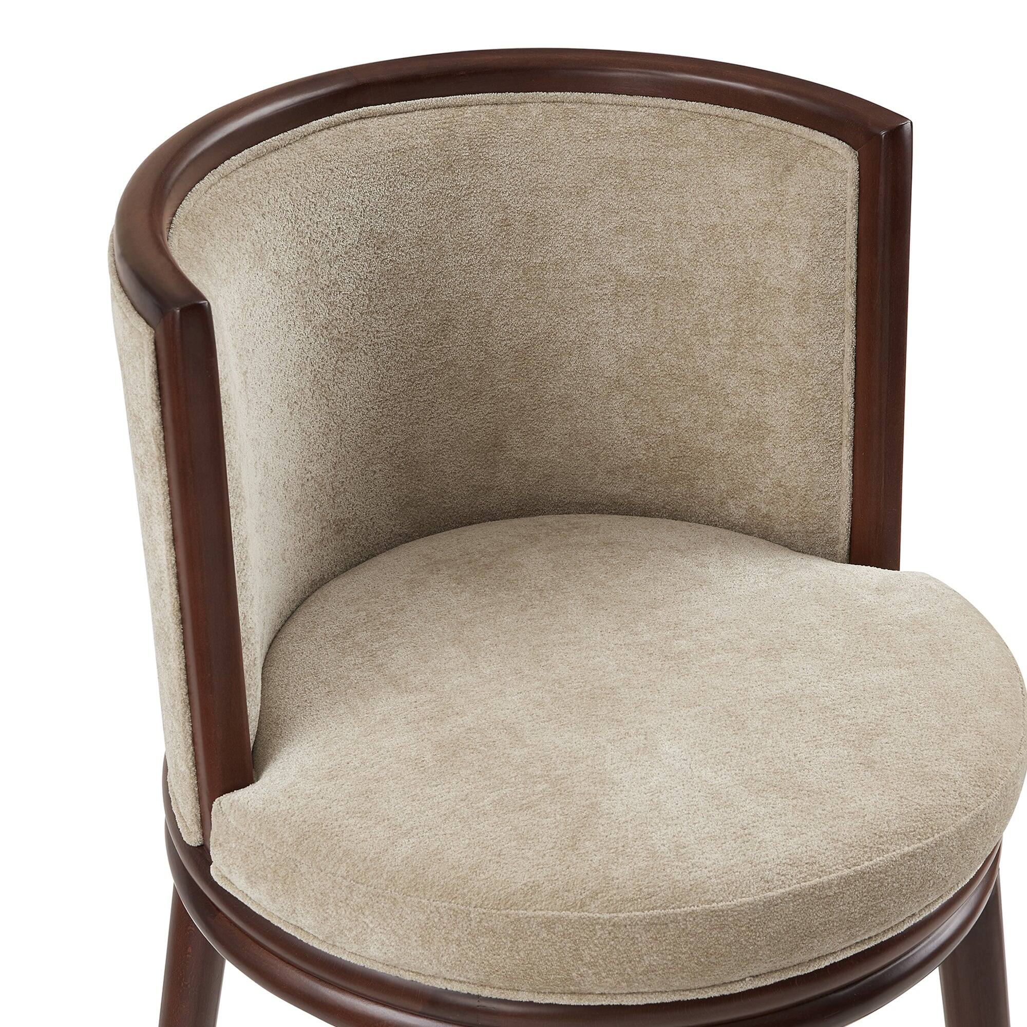 Alt View 1. Manhattan Comfort - Evalyn Modern Wood Upholstered Barstool - Set of 3 - Natural.