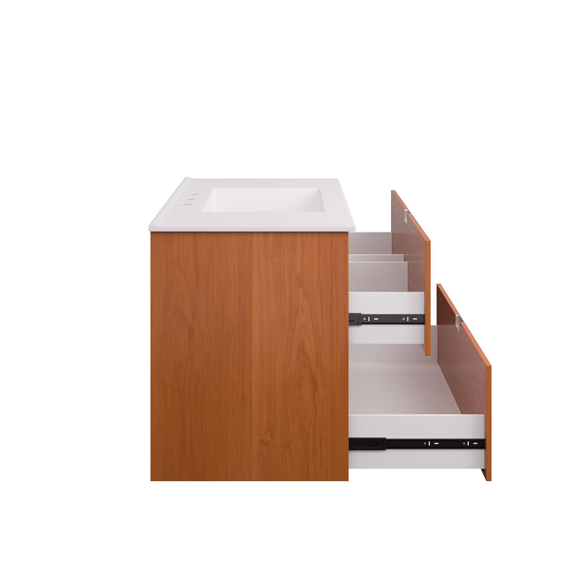 Alt View 4. Modway - Scenic Wall-Mount Bathroom Vanity Basin Included by Modway - Cherry White.
