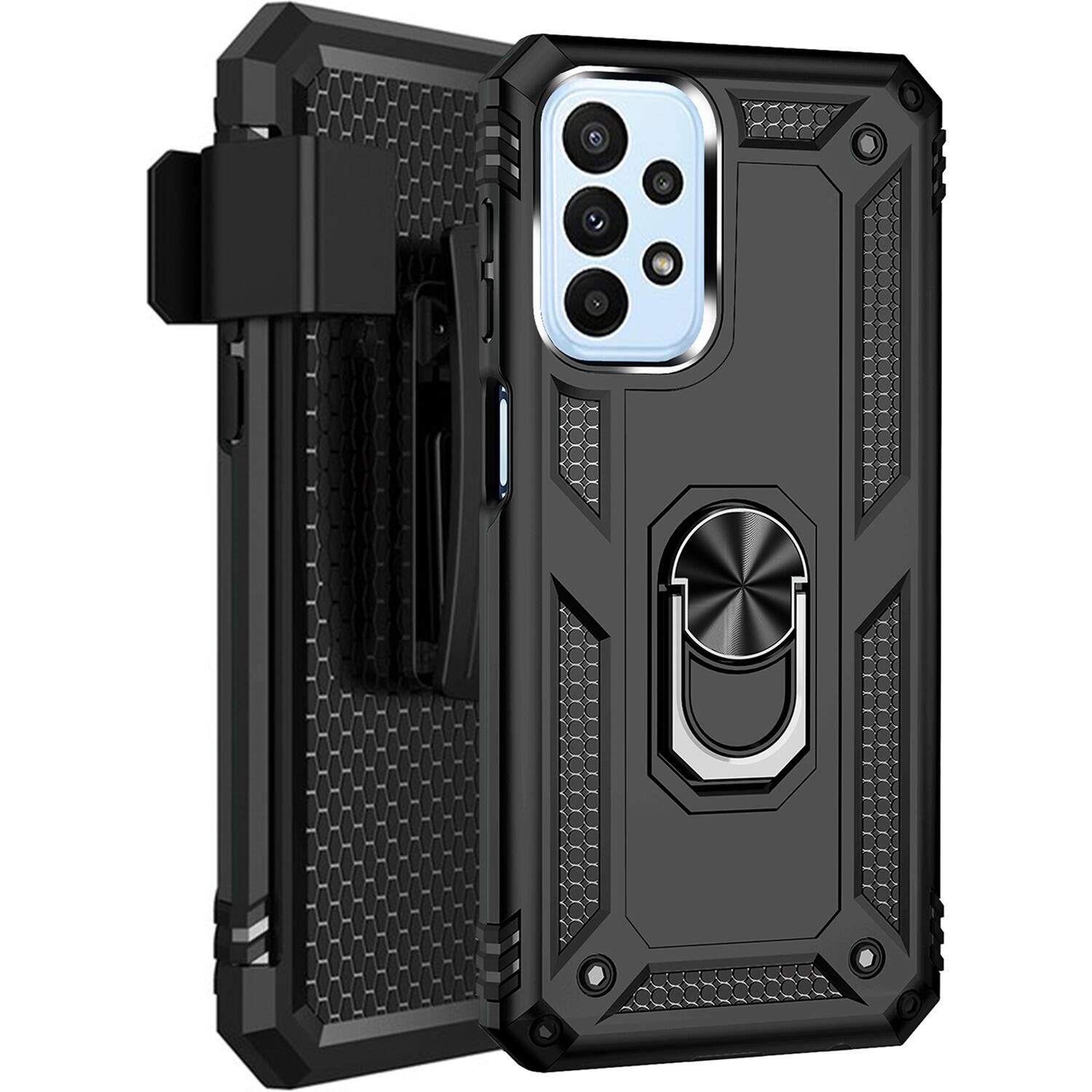 Alt View 12. SaharaCase - Military Kickstand Series Case for Samsung Galaxy A23 5G - Black.