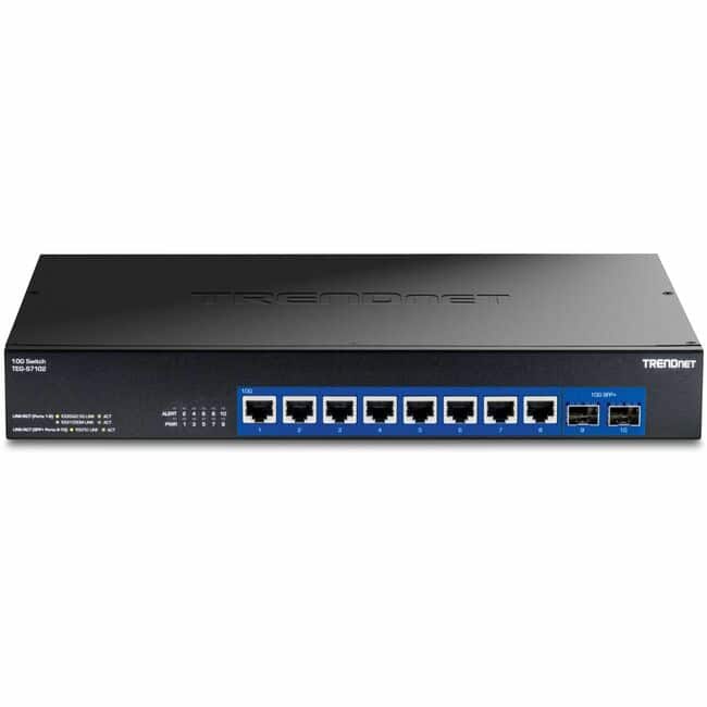 Trendnet - 10-Port 10G Unmanaged Switch, TEG-S7102, 8 x 10G RJ-45 Ports, 2 x 10G SFP+ Ports, 200Gbps Switching Capacity - Unknown