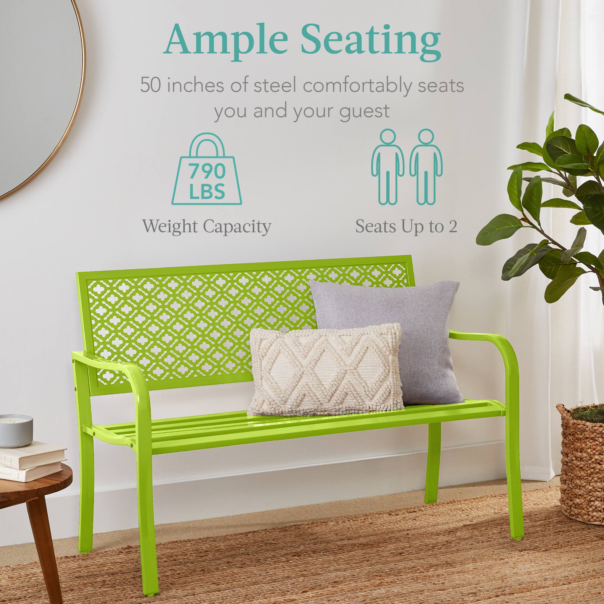 Ample Seating

50 inches of steel comfortably seats you and your guest

790 LBS Weight Capacity

Seats Up to 2