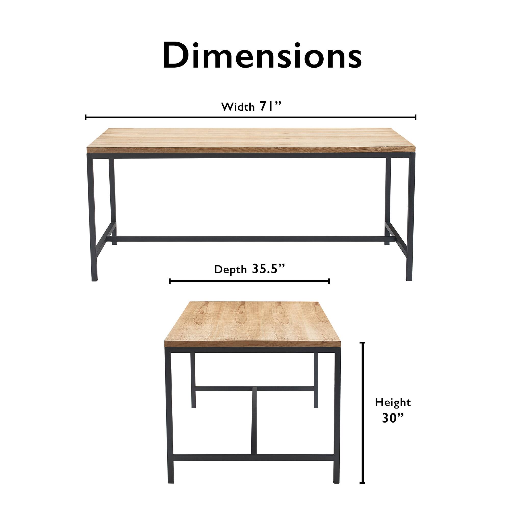 Dimensions: Width 71", Depth 35.5", Height 30"