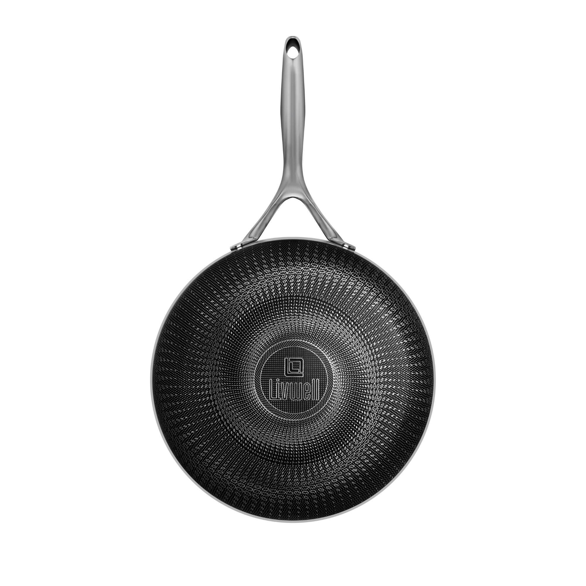 Alt View 4. Livwell Brands - DiamondClad™ 10" Hybrid Nonstick Stainless Steel Frying Pan, Dishwasher Safe, PFOA-free – Silver/Black - Black/Silver.