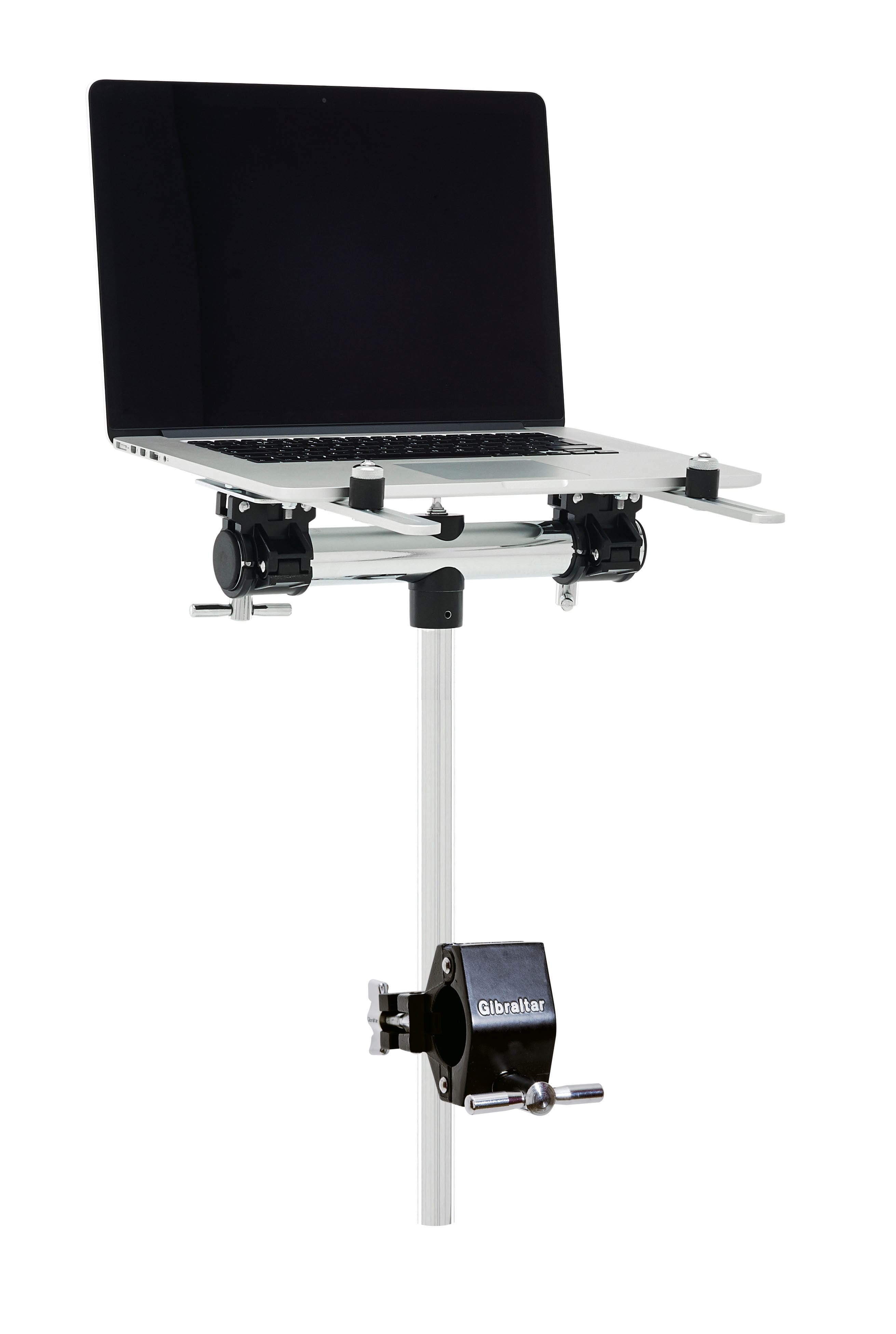 "Gibraltar Hardware - Laptop Mount w/ Multi-clamp, Electronic Mounting Station, 16.5"" Mounting Arms for Small Mixer or Gear, Clamps to DJ Rack"