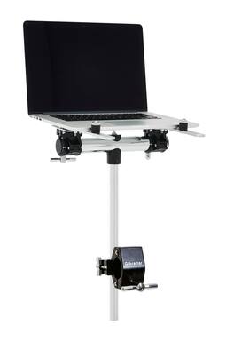 Gibraltar Hardware - Laptop Mount w/ Multi-clamp, Electronic Mounting Station, 16.5" Mounting Arms for Small Mixer or Gear, Clamps to DJ Rack