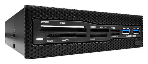 Front. NZXT - Aperture M USB 3.0 Multiformat Memory Card Reader - Black.