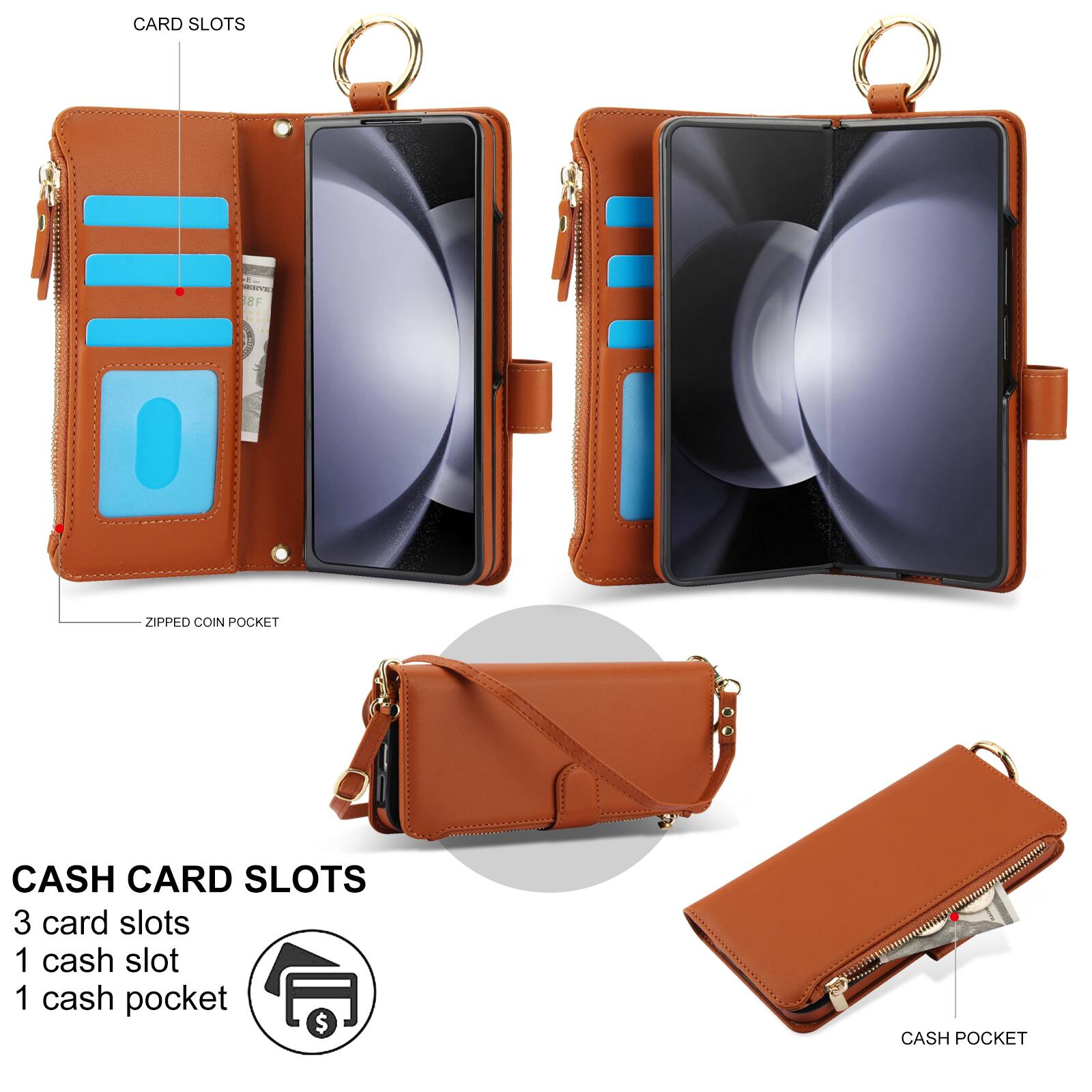 CARD SLOTS

ZIPPEO COIN POCKET

CASH CARD SLOTS
3 card slots
1 cash slot
1 cash pocket

CASH POCKET