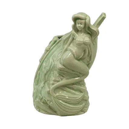 Front. Disney - Disney The Little Mermaid Mondo Tee-Kis Ariel Green Ceramic Tiki Mug - Green.