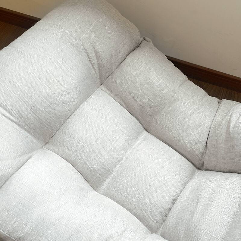 Alt View 6. Meqiodas - Swivel Lazy Floor Chair with Ottoman, Adjustable Reclining Floor Lounger with Head & Back Support, for Bedroom & Gaming - Gray.