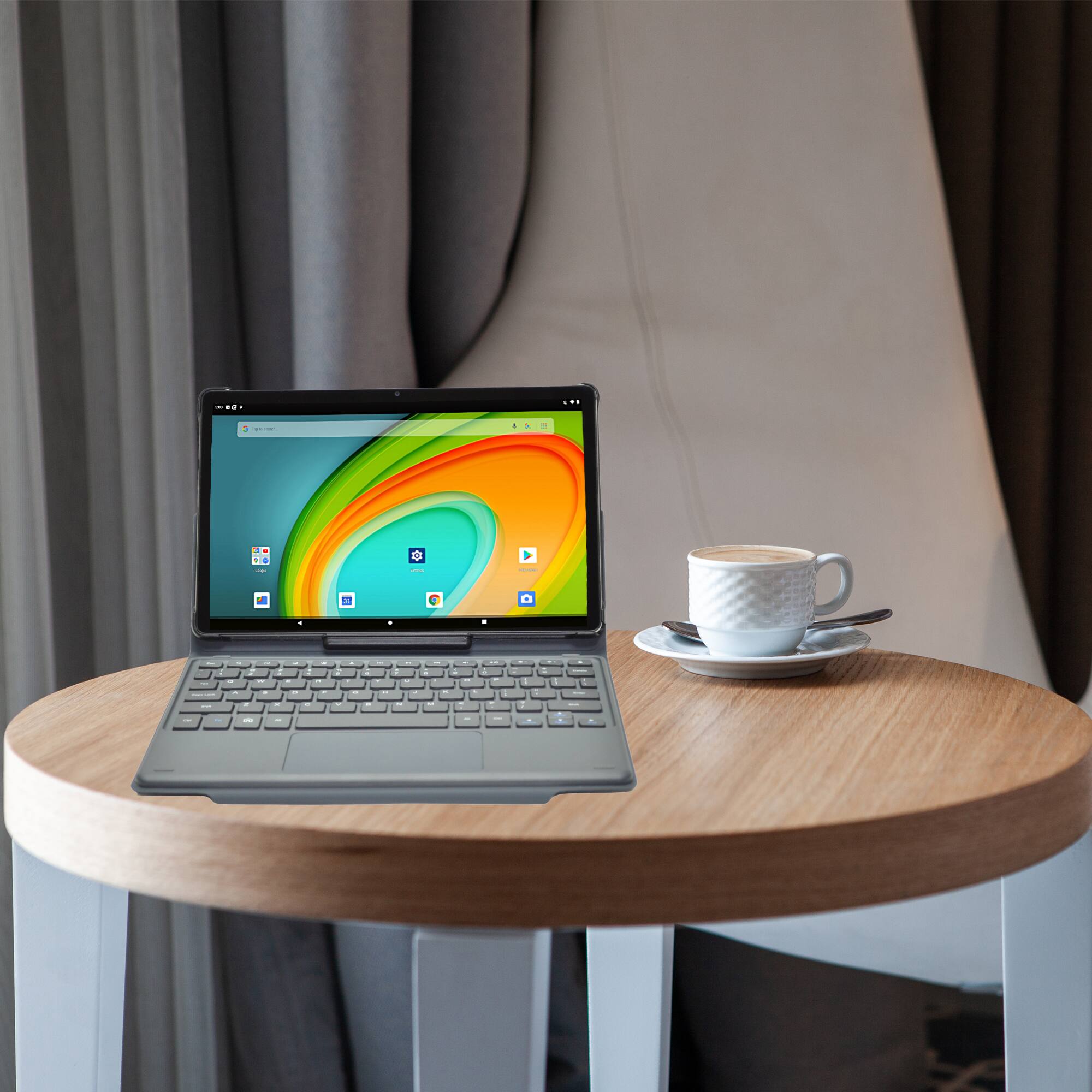 Alt View 1. Azpen - Android 13 Tablet 10.36 Inch 2K Display, 6GB RAM 128GB Storage, Octa-Core Processor, Ultra Slim 7.5mm, Bluetooth 5.0 - Black.