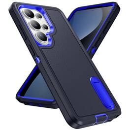 Dteck - Heavy Duty Case for Samsung Galaxy S26 Ultra w/ Foldable Kickstand,Dual-Layer Shockproof Hard PC Soft Silicone Cover - Darkblue/Blue