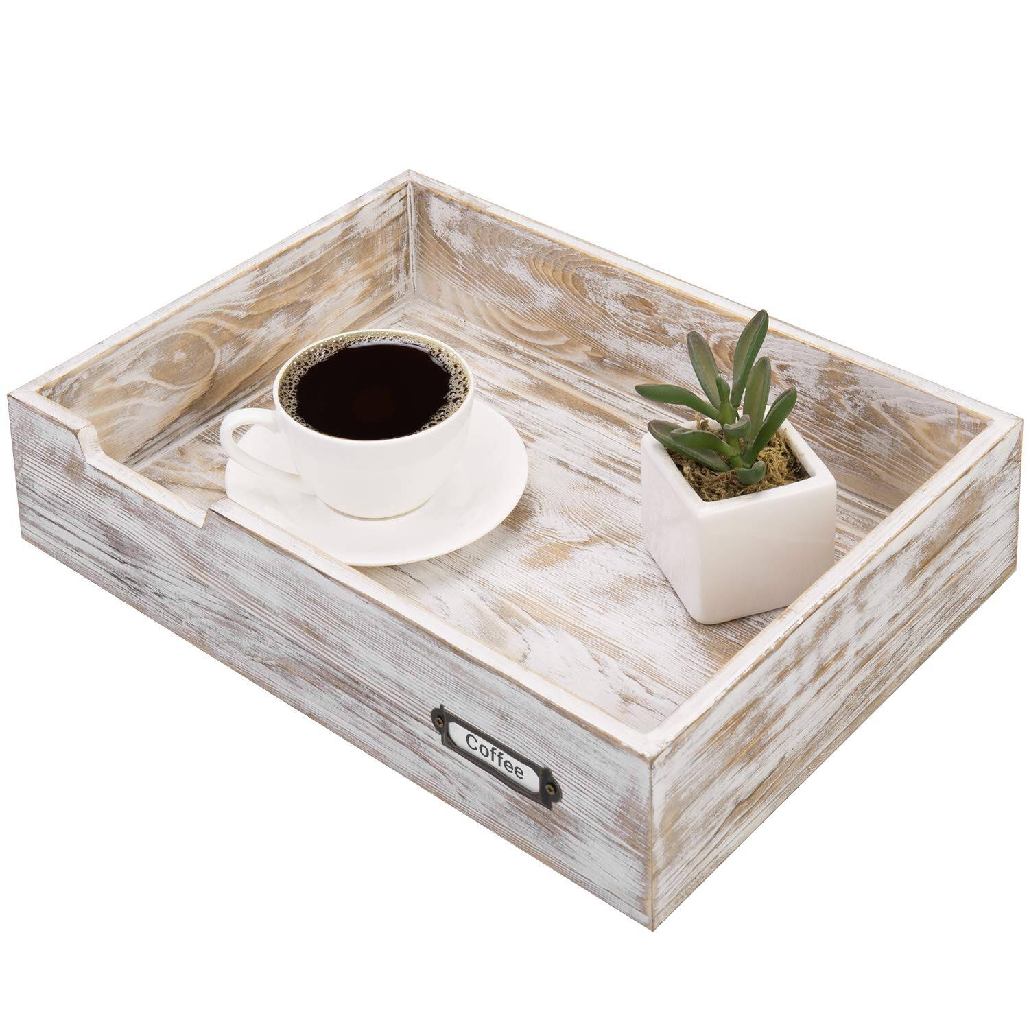 Alt View 7. Paradigms Interiors - Rustic Desktop Letter Tray - Shabby Whitewashed Wood Inbox Holder Desk Paper File Folder Organizer Box With... - Vintage.