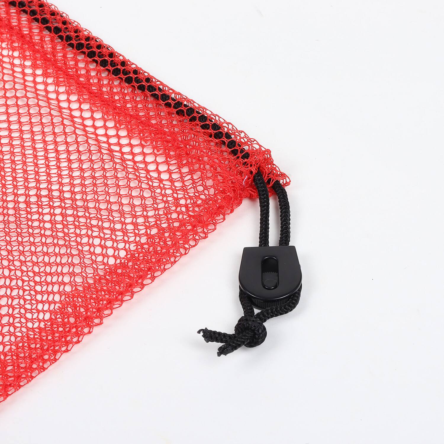 Alt View 2. GSE Games & Sports Expert - 18"x12" Mesh Drawstring Net Bag, Sports Equipment Storage Bag for Gym Gear, Clothes...(Red) - red.